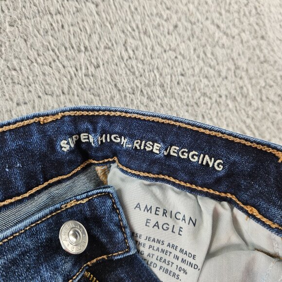 American Eagle Shorts Womens 2 Short Super High Rise Cut Off Distressed Denim - Picture 5 of 16